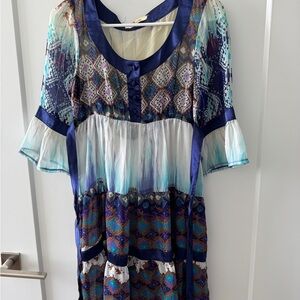 Bohemian Blue Patterned Dress